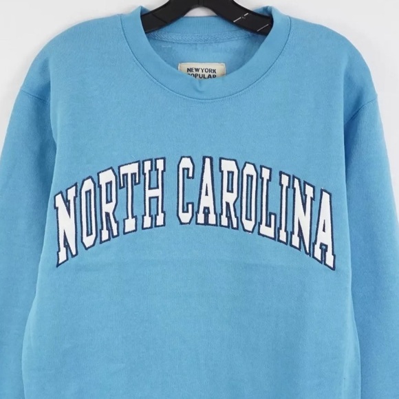 NWT [New York Popular] North Carolina Tar Heels NCAA Crewneck Sweatshirt Youth M - Picture 2 of 11